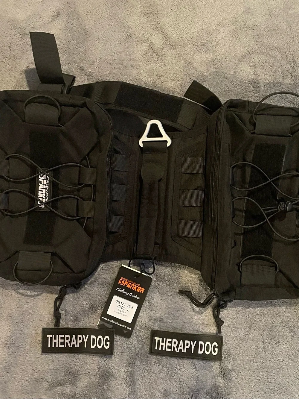 Excellent Elite Spanker Dog Pack Hiking Backpack for Large Dogs Black 2 Compart